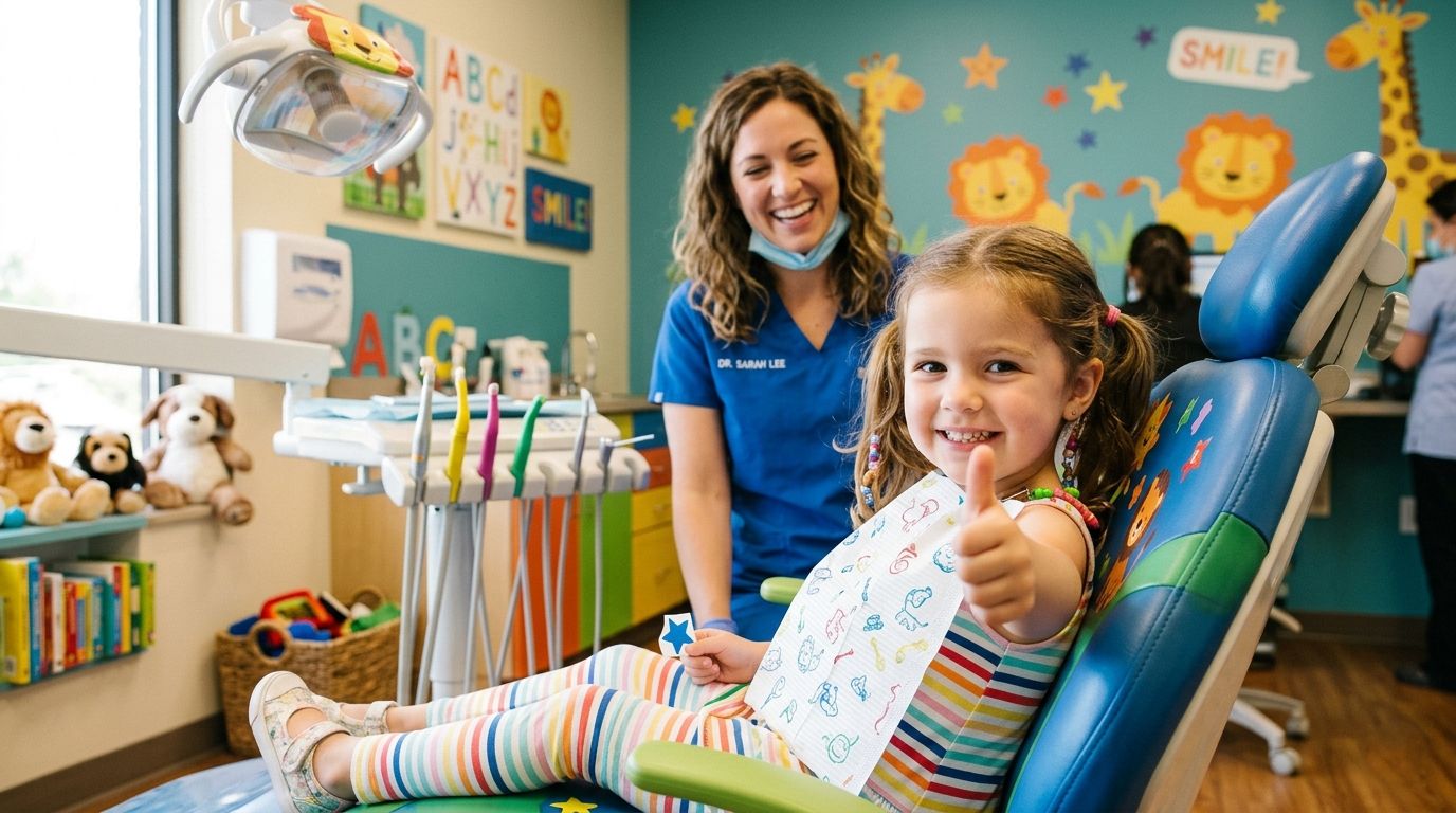 Bambino sorridente dal dentista